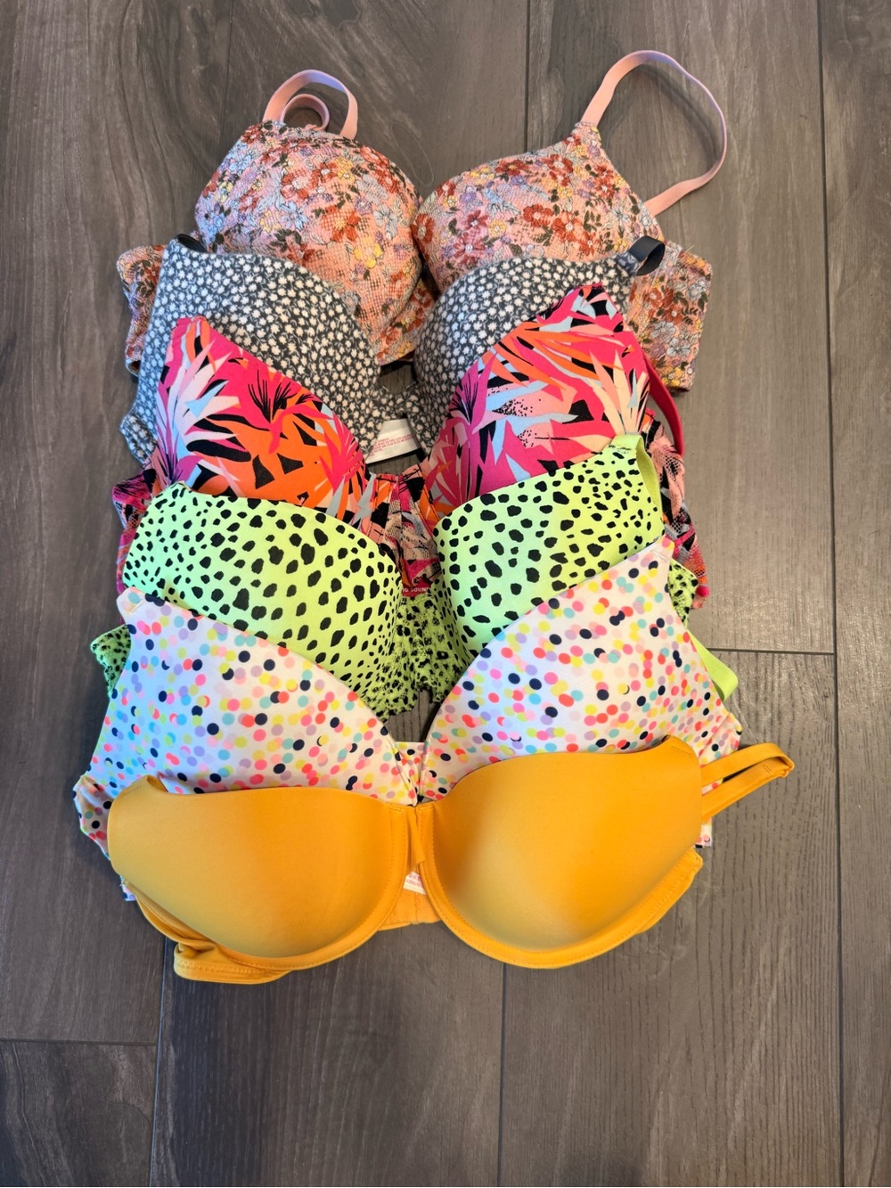 Victoria's Secret Mixed Pattern & Solid Bras - Yellow, Pink, Green, Multi